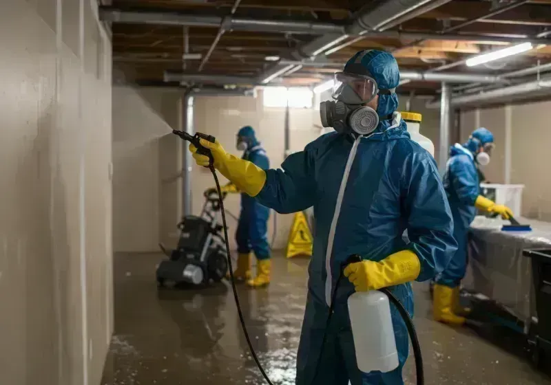 Basement Sanitization and Antimicrobial Treatment process in Quincy, IL