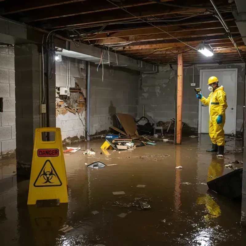 Flooded Basement Electrical Hazard in Quincy, IL Property